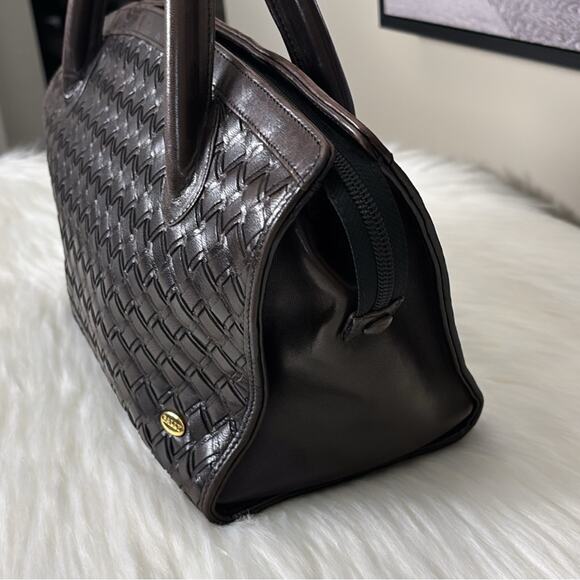 BALLY HandBag Leather Brown Gold Authentic - Picture 6 of 13